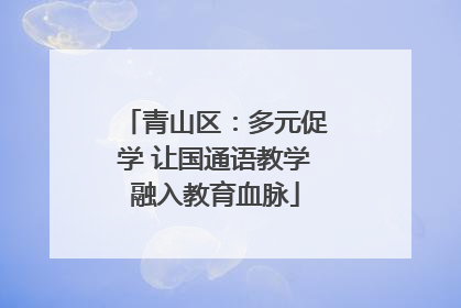 青山区：多元促学 让国通语教学融入教育血脉